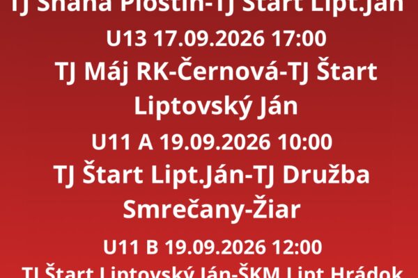 Program mládeže na tento týždeň